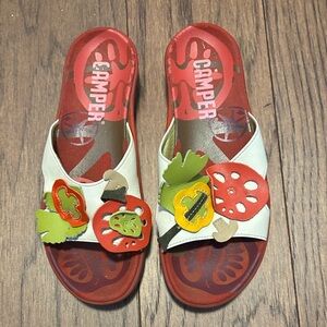 Camper Twins Vegetable Sandals Mismatched Novelty Shoes